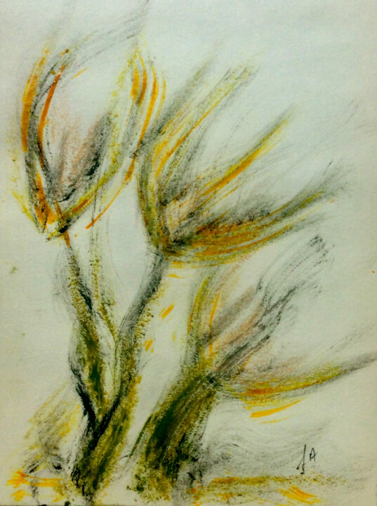 FLEURS D'OR 图画, 23.6x15.8 in