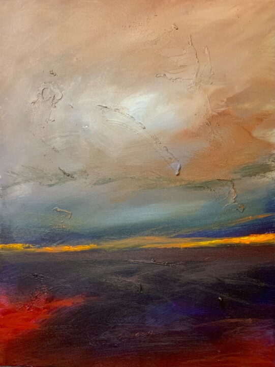 Pintura intitulada "Edge of Night" por Lee Davis, Obras de arte originais, Acrílico Montado em Armação em madeira