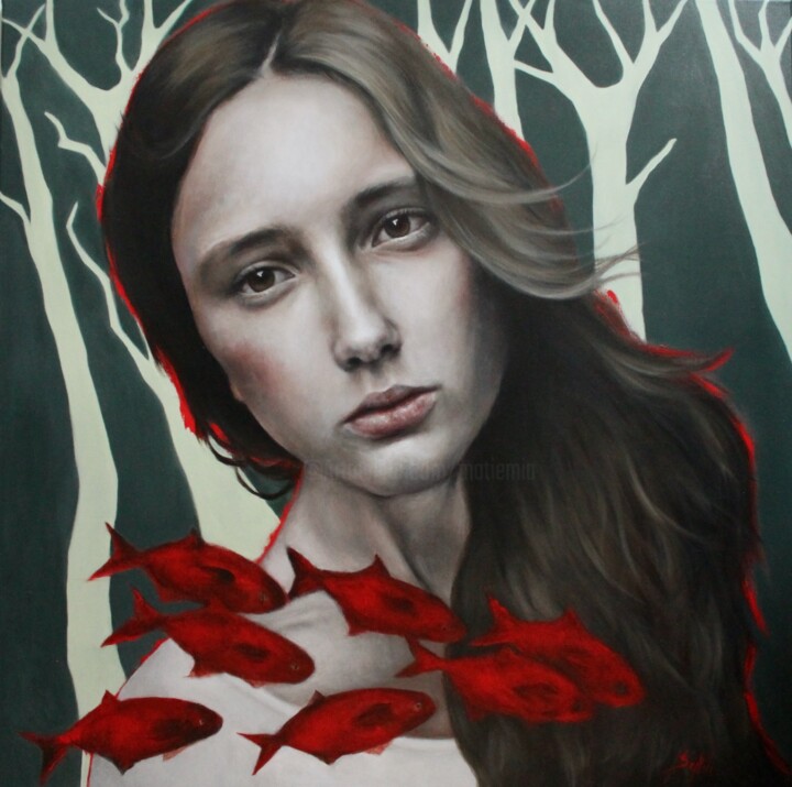 The aquatic forest 绘画, 35.4x35.4 in