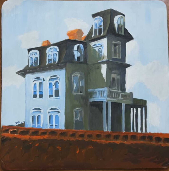 Painting titled "Casa (edward hopper)" by Juand Villan, Original Artwork, Acrylic