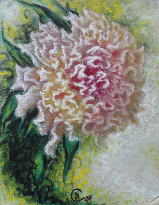 Painting titled "Pion" by Nadezhda Potekhina, Original Artwork, Oil