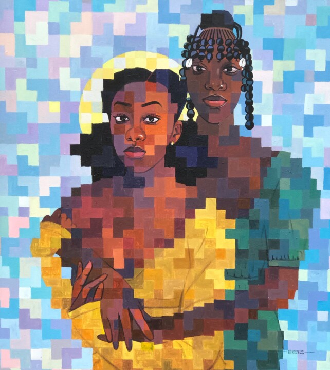 Abiyamọ (mothers that nurture) 绘画, 48x42 in