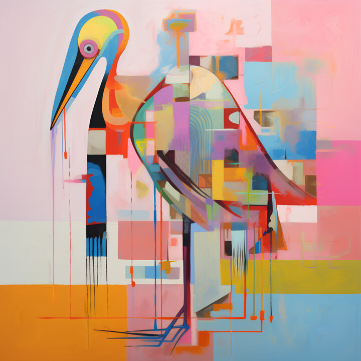 Grafika cyfrowa / sztuka generowana cyfrowo zatytułowany „Geometric Grace” autorstwa Anna Burger, Oryginalna praca, Malarstw…