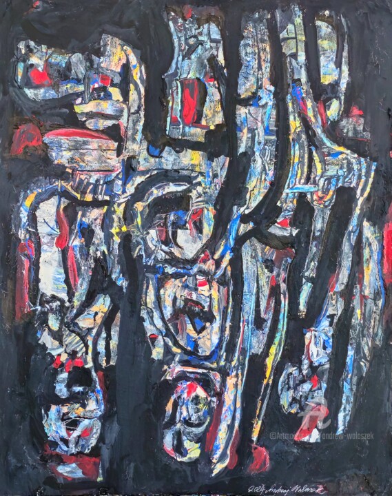 Painting titled "Under One Sky" by Andrew Walaszek, Original Artwork, Acrylic Mounted on Cardboard