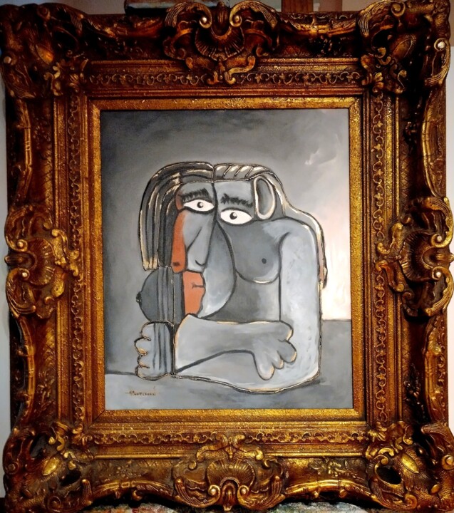 after PICASSO, a rendition SCHOELMANN 绘画, 25x21 in