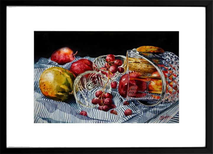 Peinture intitulée "Broken Glass" par Nilusha Weerakkody, Œuvre d'art originale, Aquarelle Monté sur Verre