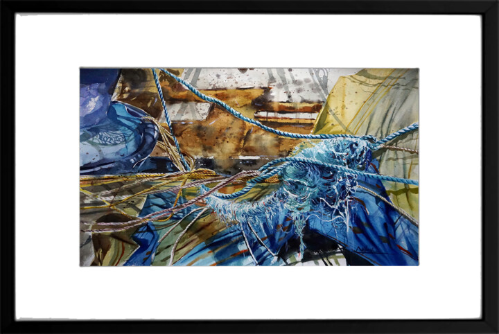 Peinture intitulée "Broken" par Nilusha Weerakkody, Œuvre d'art originale, Aquarelle Monté sur Verre