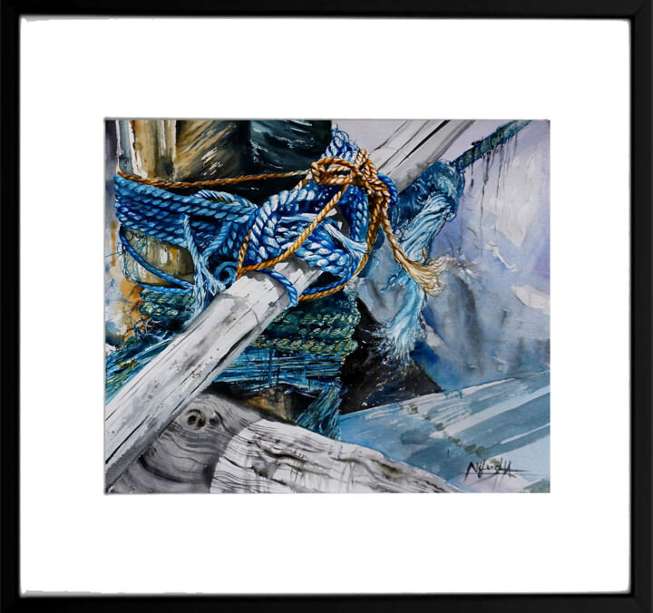 Peinture intitulée "Tangled" par Nilusha Weerakkody, Œuvre d'art originale, Aquarelle Monté sur Verre
