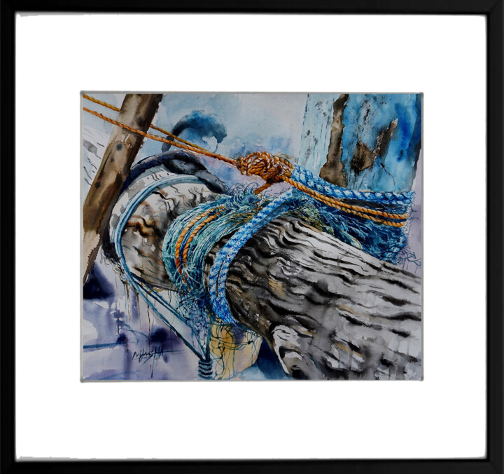Peinture intitulée "Bound" par Nilusha Weerakkody, Œuvre d'art originale, Aquarelle Monté sur Verre