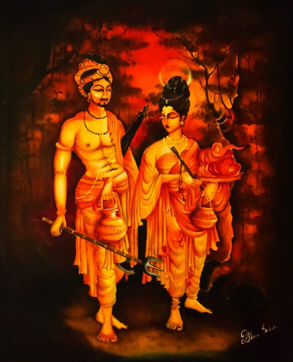 Peinture intitulée "Beautiful Encounters" par Sajith Nissanka, Œuvre d'art originale, Acrylique