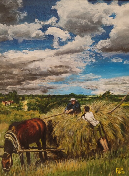 A day in The village Картина, 15,8x11,8 in