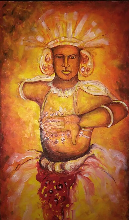 Peinture intitulée "Traditions" par Sajith Nissanka, Œuvre d'art originale, Acrylique