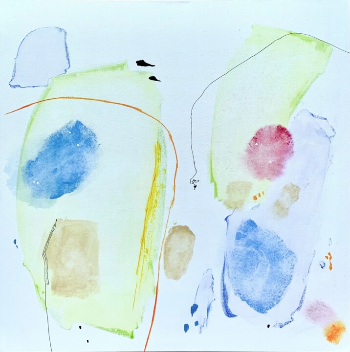 Pintura intitulada "AIR 4" por Michele Laurence Prevost, Obras de arte originais, Acrílico Montado em Armação em madeira