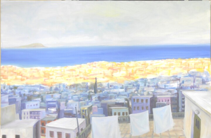 Painting titled "i can see your hous…" by Tzoumart, Original Artwork, Acrylic