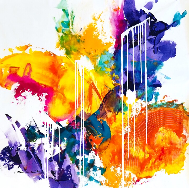 Peinture intitulée "Intense abstraction" par Dam Domido, Œuvre d'art originale, Acrylique