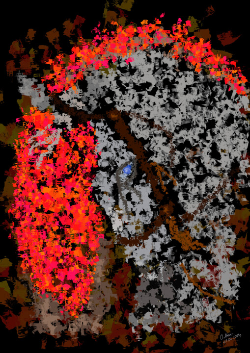 Digital Arts titled "Fire horse reflecti…" by Alexander Mats, Original Artwork, 2D Digital Work