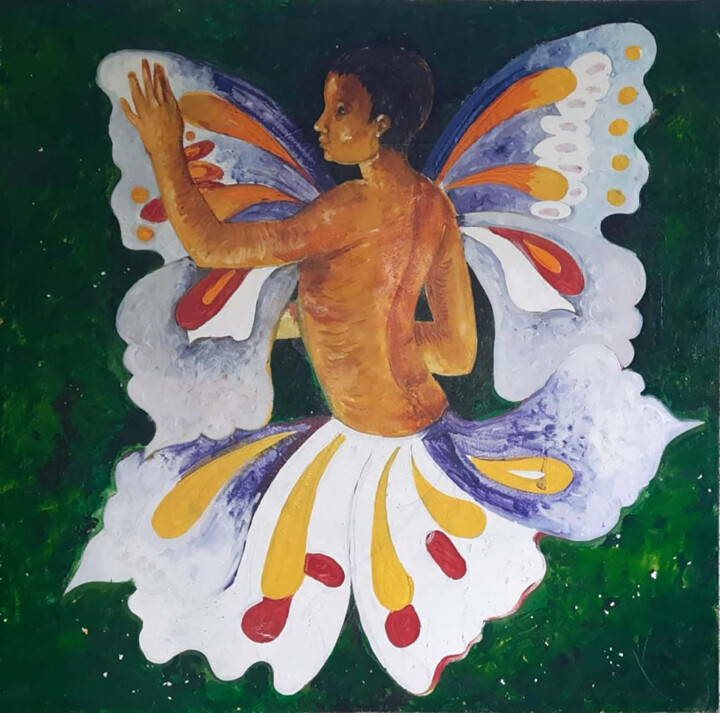 Winged Life 绘画, 36x37 in