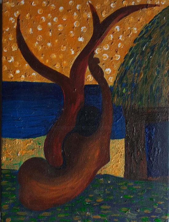 The female tree Painting, 8.2x6.2 in
