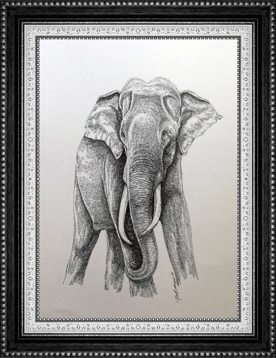 A Tusker 绘画, 13x10 in