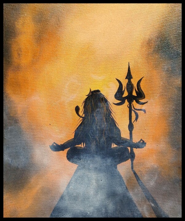 Om Namah Shivaya 绘画, 15x12 in