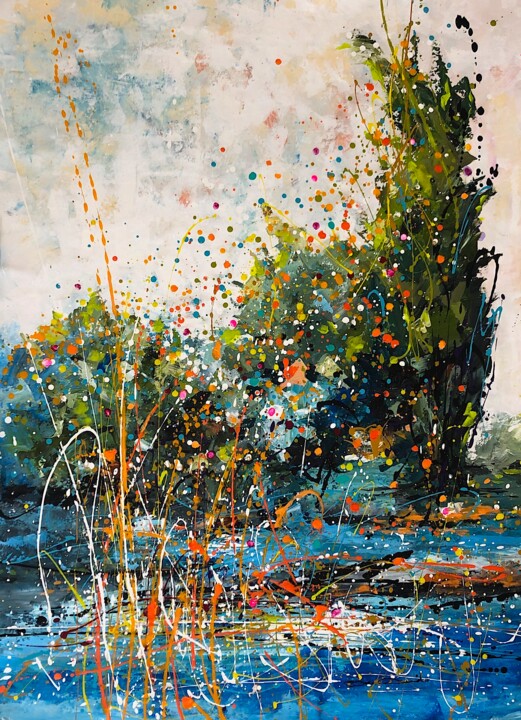 Peinture intitulée "New garden 2" par Dam Domido, Œuvre d'art originale, Acrylique