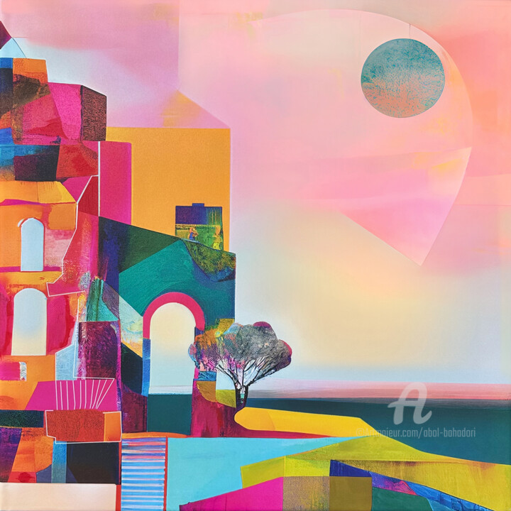Moonlight Shore 绘画, 22x22 in