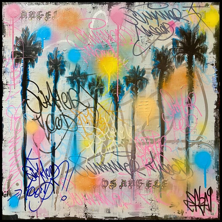 Summer Mood Los Angeles 3 绘画, 31.5x31.5 in