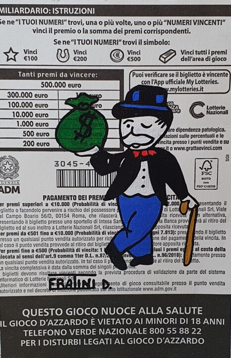 Ζωγραφική με τίτλο "Mr Monopoly" από Daniele Fratini, Αυθεντικά έργα τέχνης, Ακρυλικό
