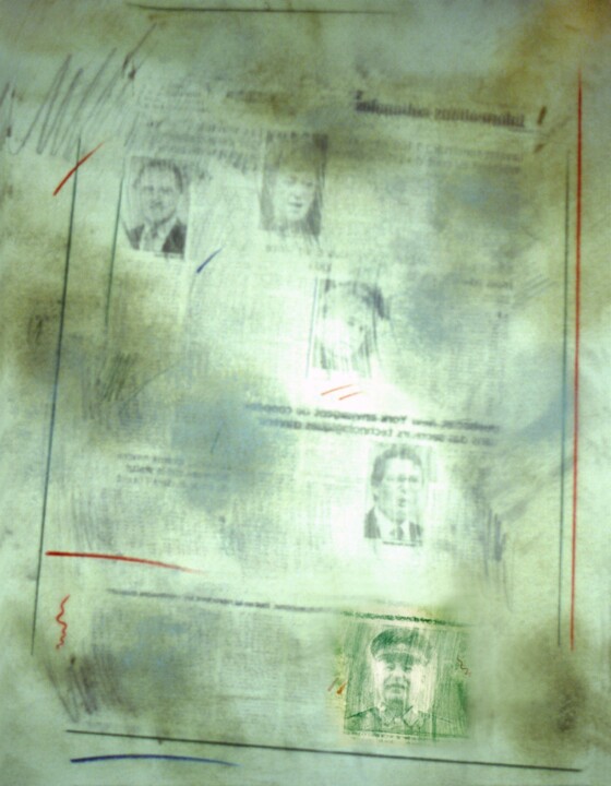 Mémoire psychique d’une page éditoriale no. 13.264-A55 绘画, 30x23.3 in