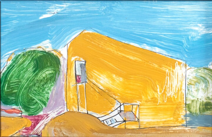 Yellow house 绘画, 3.9x5.9 in