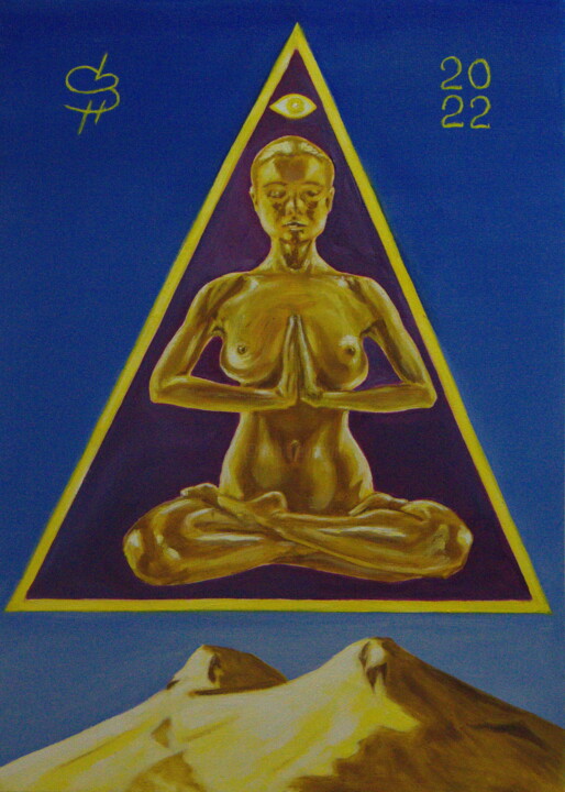 Золотой глаз. 绘画, 22.8x16.1 in