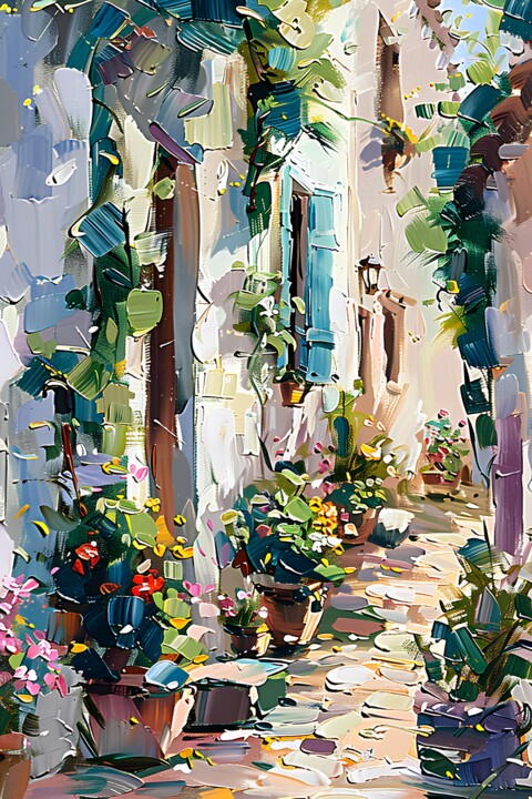 Arte digital titulada "Alleyway 1" por Elena Avanesova, Obra de arte original, Imagen generada por IA