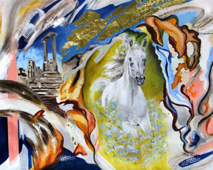Galloping through the ages 绘画, 21.7x27.6 in