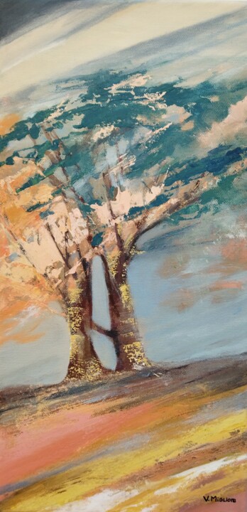 ARBRES Painting, 15.8x7.9 in