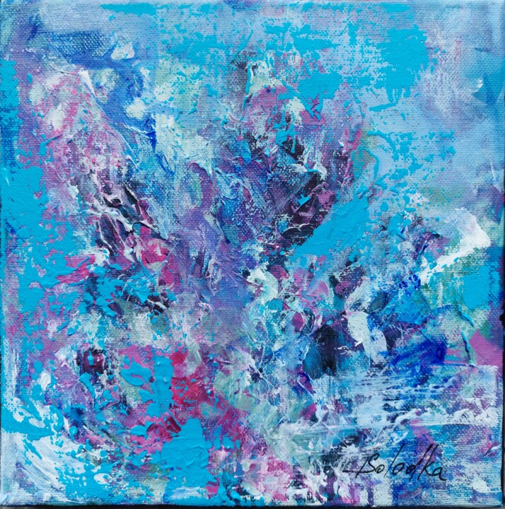 BLUE SYMPHONY 4 绘画, 7.9x7.9 in