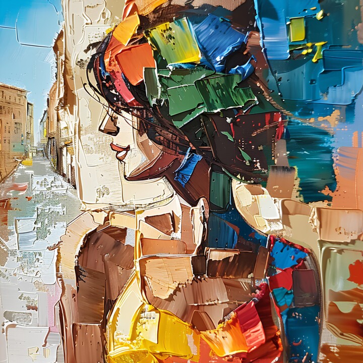 Woman In A Colorful Dress 数字艺术