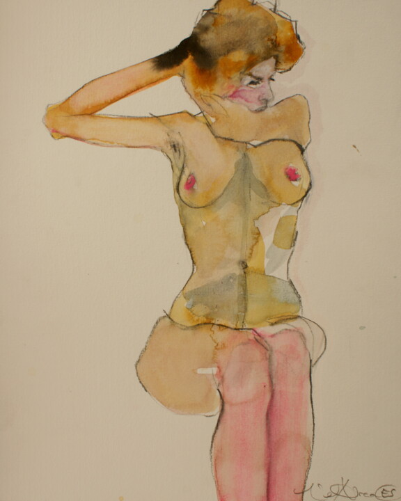 Egon Schiele in Love 21 Disegno, 11,8x9,5 in