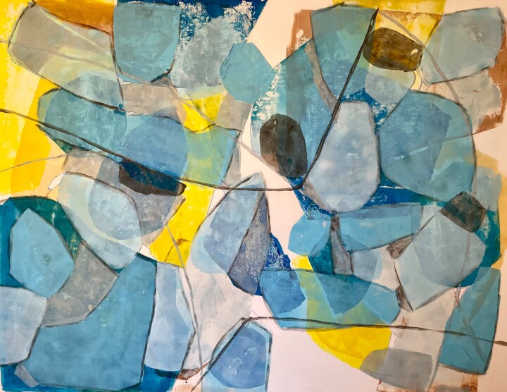 Pintura intitulada "Beyond the rain-dre…" por Michele Laurence Prevost, Obras de arte originais, Acrílico Montado em Armação…