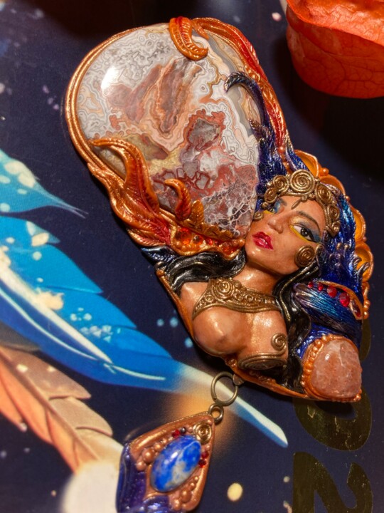 Egyptian goddess Nekhbet 设计, 2x2.8 in