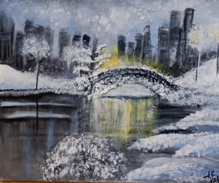 Pintura intitulada "Central Park" por Alexandra Roberts, Obras de arte originais, Acrílico