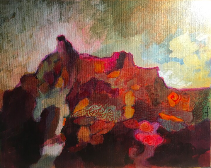 Painting titled "De la neige ? C’est…" by Alain Godefroid, Original Artwork, Acrylic
