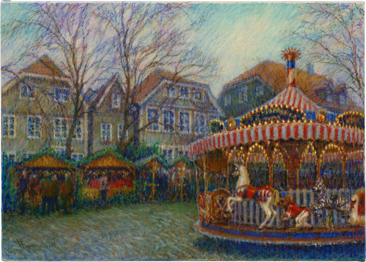 Carrousel de Nöel Hattingen Tablo, 18,1x25,6 in