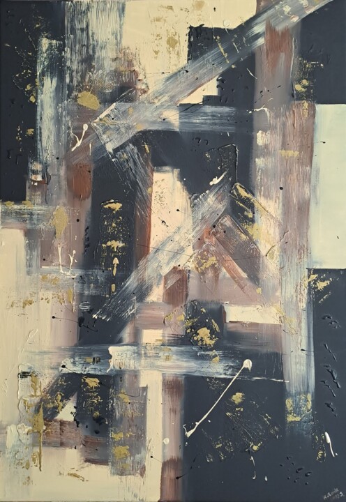 Tea for two X-Abstract Geometries 绘画, 39.4x27.6 in