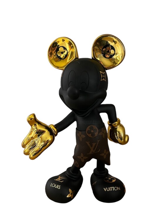 Sculptuur getiteld "Luxurious Mickey LV" door Tisel’Art, Origineel Kunstwerk, Hars