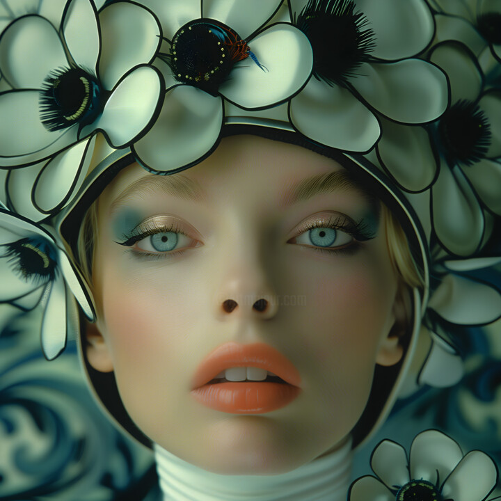 Fleur de Rêve : L'Éclat d'une Beauté Surréaliste 数字艺术, 31.5x31.5 in