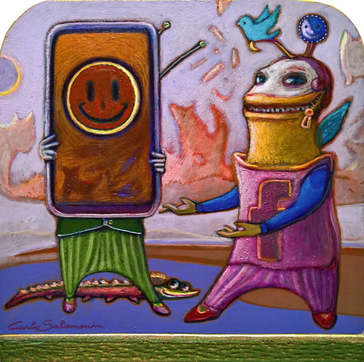 MR CHIRPBOOK and the ECLIPSE 绘画, 11.4x11.4 in