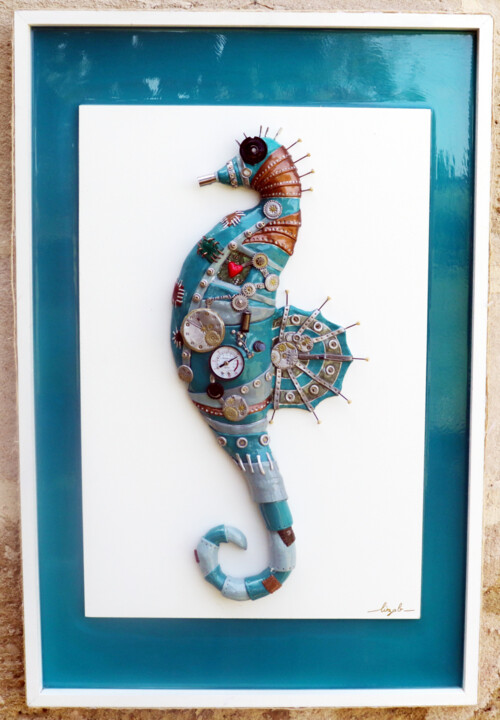 Hippocampe cœur de l'océan 雕塑, 22.1x9.5 in