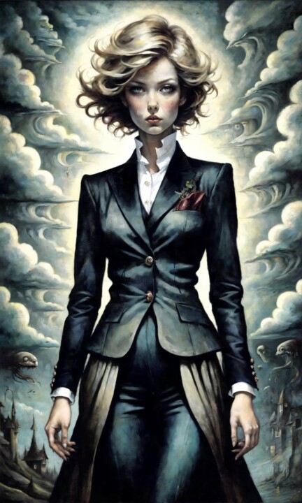 Clouded Ascension Schilderij, 62x37,2 in