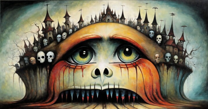Fortress Gaze Painting, 37x70.6 in
