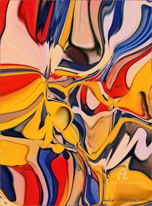Digital Arts titled "Golden Hour" by Andrew Walaszek, Original Artwork, Digital Painting Mounted on Wood Stretcher frame